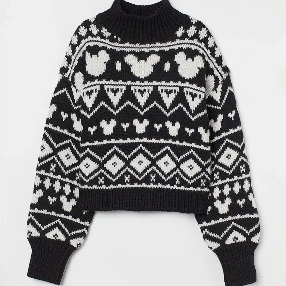 H&M x DISNEY NWT MICKEY MOUSE MOCK NECK SWEATER size S - Picture 2 of 10